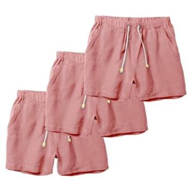 Imagem de Kit 3 Bermudas Masculina Linho Short Casual Ajuste Perfeito-Masculino