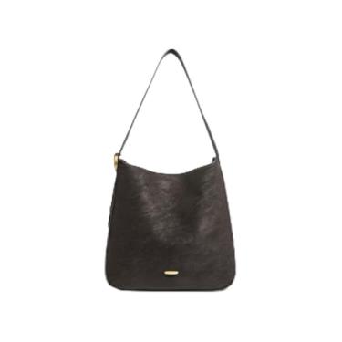 Imagem de Ladies' Bucket Bag, Matte Finish Multi-Function Shoulder Bag, Stylish Vintage Niche Design, Daily Commuter Bucket Bag (Dark Coffee brown, Pequeno)