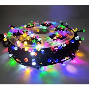 Imagem de Luz de Natal Cordão 400 Lâmpadas Super LED Color 8 Funções Fio Verde E