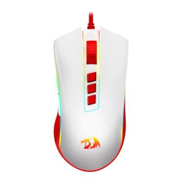Imagem de Mouse Gamer Redragon Cobra RGB Branco e Vermelho M711C