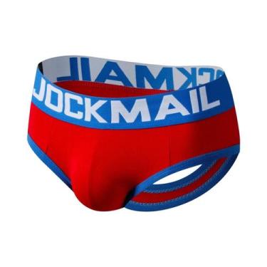 Imagem de Cueca Boxer Masculina Sexy De Algodão Sem Costura Com Abertura Traseir