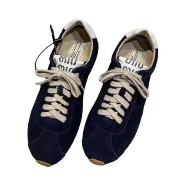 Imagem de Tênis Retro De Couro Genuíno Para Mulheres, Sapatos Casuais Planos De 