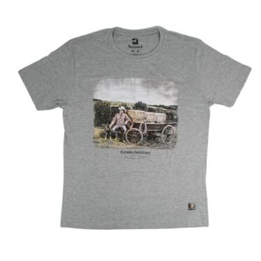 Imagem de Camiseta Masculina Cinza Modelo Carroça - Rancho Nhazinha, G