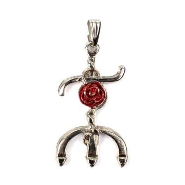 Imagem de Pingente Tridente Pomba Gira Rosa 3,8 cm Metal Niquel - Lua Mística