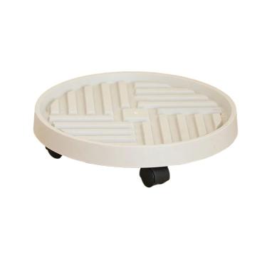 Imagem de Pires de plantas Suporte para vasos de flores com rodas, bandeja móvel multifuncional para plantas, suprimentos jardim(Branco)