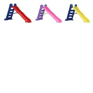 Imagem de Escorregador grande infantil - BATATINHA BRINQUEDOS, Azul com amarelo