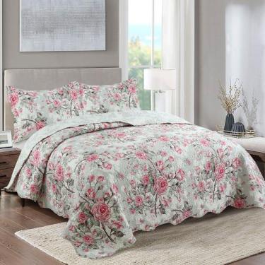 Imagem de Kit Cobre Leito Colcha Casal Boutik Dupla Face - Stella - Casa Show En