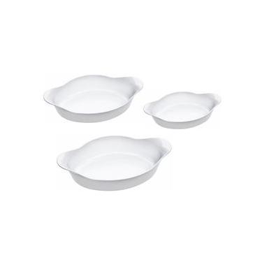 Imagem de Conjunto de Assadeiras Ovais Marinex Opaline em Vidro Temperado – 3 Peças