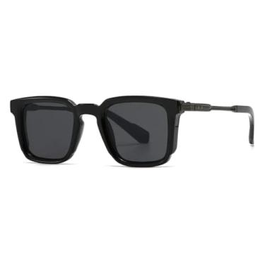 Imagem de Óculos de Sol Clássicos Vintage Femininos e Masculinos Punk Populares de Luxo Steampunk para Dirigir (Haste Preta)