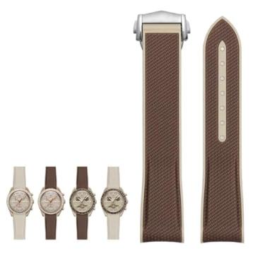 Imagem de HEPUP Pulseira de relógio de 20 mm para Omega X Swatch Joint MoonSwatch Celestial Sports com extremidade curva NOVA pulseira de silicone de borracha, 20mm, Ágata