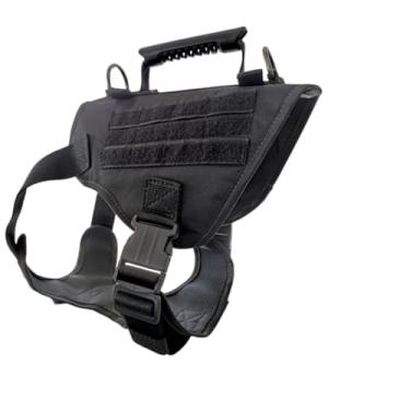 Imagem de Coleira Peitoral Tático militar para cachorro de médio porte(PRETO,P)