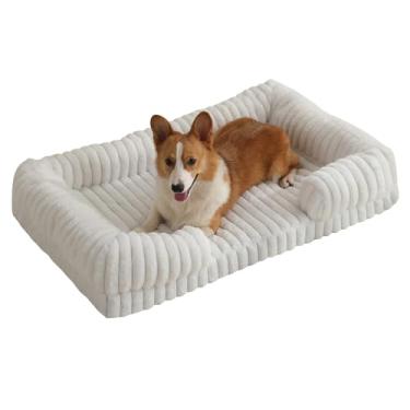 Imagem de Cama de Cão Gatos São Pet Colchonete ImpermeáVel e FáCil de Limpar Sofá de Cachorro de Espuma de MemóRia de Caixa Ovos(White,110X65X20cm)