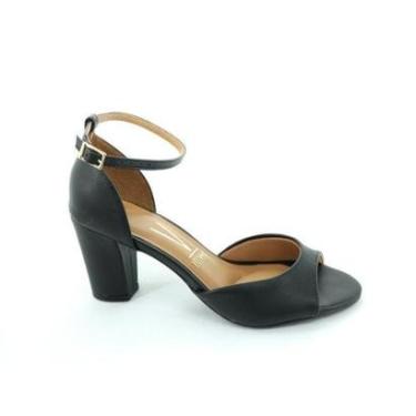 Imagem de Sandália Feminina Vizzano Salto Médio Bloco Conforto Preta-Feminino