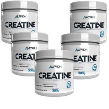 Imagem de Kit 5x Creatina Monohidratada 300g Pura Alpex Nutrition-Unissex