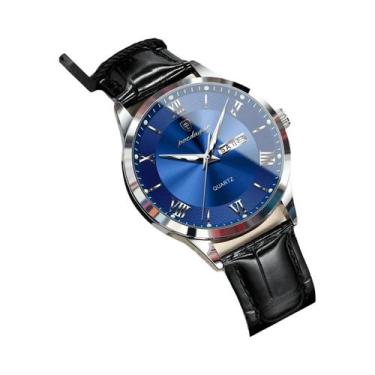 Imagem de Relógio De Pulso Masculino De Luxo Em Couro Com Quartzo, À Prova d'Águ