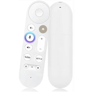Imagem de Novo controle remoto de voz de substituição para Google Chromecast 4K/ HD, compatível com Google TV Streamer (4K) Box, branco