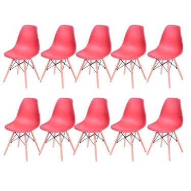 Imagem de Conjunto com 10 Cadeiras Eames Pp Telha base em Madeira