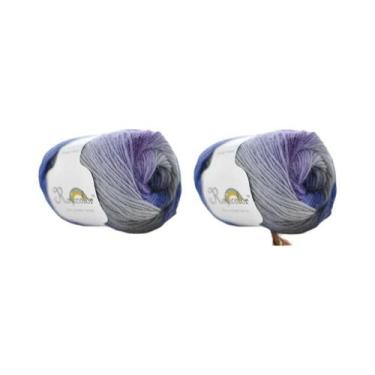 Imagem de Fio De Lã 100% Colorido Arco-Íris Para Tricô Manual, Crochê, Lãs Macia