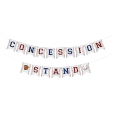 Imagem de Balterever Banner de suporte de concessão de beisebol – decorações de festa de beisebol vermelho branco azul para meninos | Placa de lanche para festa de aniversário, eventos temáticos esportivos, chá