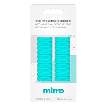 Imagem de Mimo Disco Cogumelo para Caderno Inteligente Azul Água - 24 mm - 20 Unids - Ideal Para Personalizar Planners, Agendas, Cadernos de Anotações e Muito Mais - Até 100 Papéis de 75g/m²