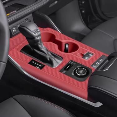 Imagem de Temmis Kit de envoltório de silicone para console central para Toyota Highlander 2022-2025 (versão a gasolina), capa de adsorção eletrostática para Toyota Sienna-Red