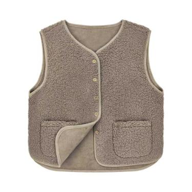 Imagem de Colete De Pelúcia Teddy Feminino Sem Mangas Jaqueta Curta De Plush Out