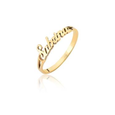 Imagem de anel com nome personalizado gravado em ouro puro 18k anf3 - MAEHLER Ar