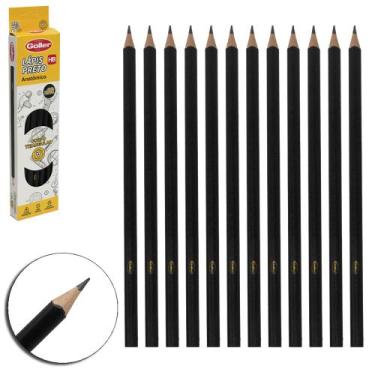 Imagem de Lápis Preto Triangular HB Nº 2  Kit com 12 Peças - Daiwa/Goller