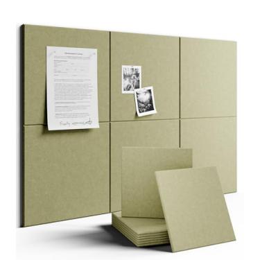 Imagem de Fluxynara Quadro de avisos grande de feltro 91 cm x 61 cm alternativo para quadro de cortiça - pacote com 6 com 40 abas adesivas removíveis seguras, quadros de cortiça para paredes, quadro de cortiça