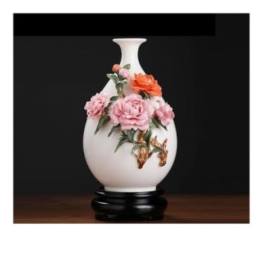 Imagem de Vaso de cerâmica para casa sala de estar arranjo de flores varanda armário TV suporte decoração ornamentos vasos de flores (A)
