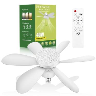 Imagem de Ventilador De Teto Com Led Com Silencioso Cristal Velocidade, com Controle Remoto - Branco