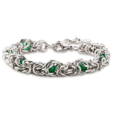 Imagem de Pulseiras bizantinas de aço inoxidável para mulheres - Pulseira masculina bizantina ajustável de aço inoxidável, pulseira de corrente redonda para homens, mulheres, joias feitas à mão, presentes para