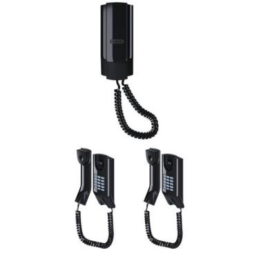 Imagem de Kit 03 Telefone Comunicação Condominial TDMI 300 Preto Intelbras