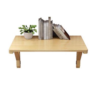 Imagem de Mesa dobrável flutuante de madeira de pinho maciça, mesa dobrável multifuncional para escritório doméstico, mesa de jantar de cozinha, bancada de trabalho, com acessórios, 50-140 cm opcional, cor de