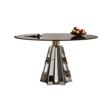 Imagem de Mesa de jantar, mesa redonda de vidro, nórdica, casa, sala de jantar, comercial, lazer, negociação, pequena, mesa redonda moderna