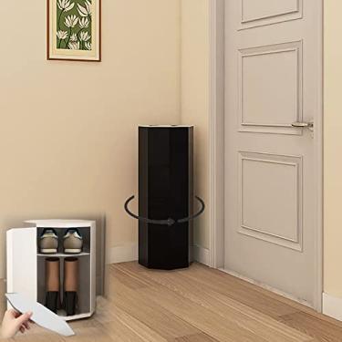 Imagem de Organizador de sapateira, organizador de sapatos giratório, organizador de sapatos, rack de armazenamento de sapatos, rack fino para sapatos estreito, prateleiras de chão, economia de espaço (cor: 43c