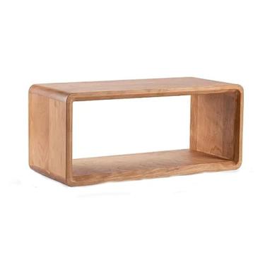 Imagem de Prateleiras flutuantes rústicas montadas na parede quadradas flutuantes, rack de armazenamento de grade de madeira maciça, prateleiras decorativas de madeira de fazenda, armazenamento de exibição