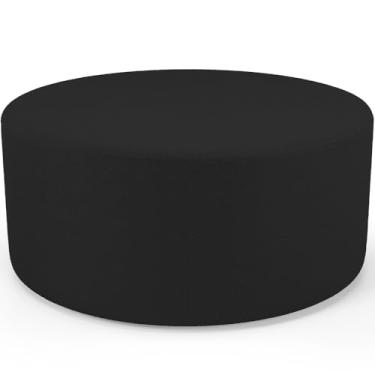 Imagem de Puff Redondo Orgânico para Living 90cm Lola W01 Bouclê Preto - Lyam Decor