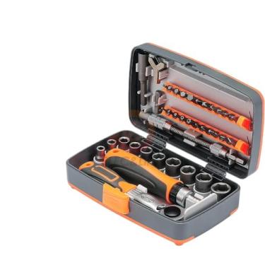 Imagem de NEDLATSDY Conjunto de chaves catraca 38 em 1, ferramenta manual multifuncional para reparo de bicicleta, motocicleta, carro com caixa novo componente eletrônico de alta confiabilidade 2025, precisão e