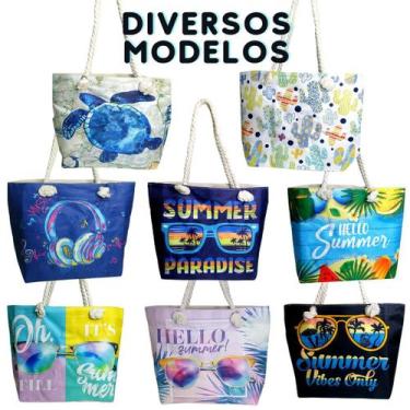 Imagem de Bolsa De Praia Grande em Lona com Diversas Estampas - Petrin