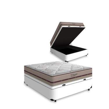 Imagem de Cama Box Baú com Colchão de Molas Ensacadas Anjos Classic Casal 138cm