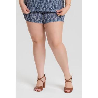 Imagem de Shorts Feminino Plus Size Malha Fria Sublimada Cós c/ Elástico - Seren