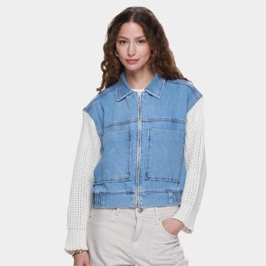 Imagem de Jaquetas My Favorite Things feminino JAQUETA JEANS MANGA TRICOT-501JA000441-Feminino