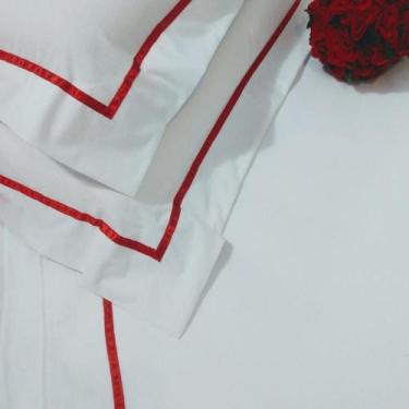 Imagem de Jogo Lençol Queen Fronha C/ Abas 4 Pcs 100% Algodão 180 Fios - INGRID 