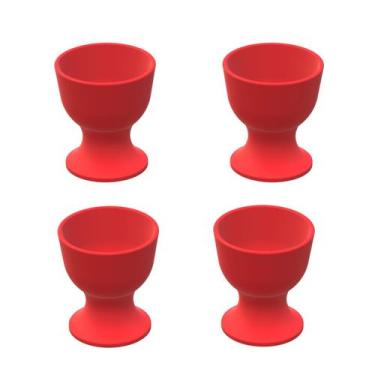 Imagem de Kit 4 Un. Suporte Porta Ovo Cozido Taça Ovo Quente Cozinha Cor:Vermelh