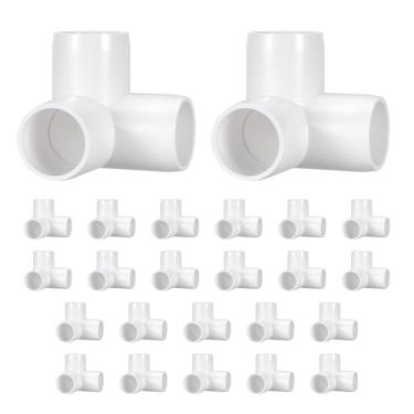 Imagem de DTGN 24 peças de encaixe de PVC de cotovelo de 3/10.2 cm, encaixe de tubo de PVC de grau de mobiliário SCH40, conector de cotovelo de canto DIY para móveis de construção, conexão de estrutura de