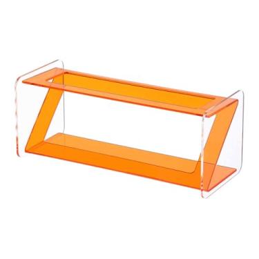 Imagem de KiBcsLic Suporte para Controle Remoto, Organizador de Mesa em Acrílico, Caixa de Armazenamento Decorativa para Escritório, Casa, Quarto, Escola e Hotel, Laranja