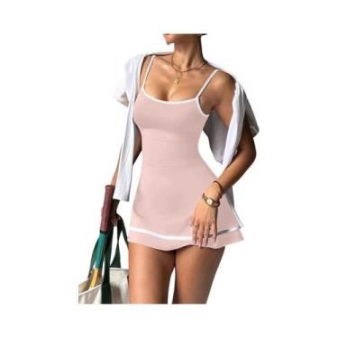 Imagem de Vestido Feminino Regata Color Block Sem Mangas, Roupa Esportiva De Tên