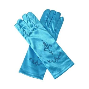 Imagem de Luvas De Princesa Elsa Para Meninas Com Laço Longo E Estampa De Lantej