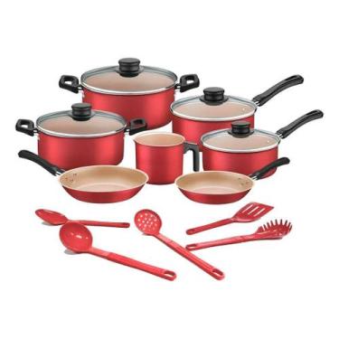 Imagem de Jogo de Panelas Tramontina Turim Antiaderente com Utensílios 12 Peças,